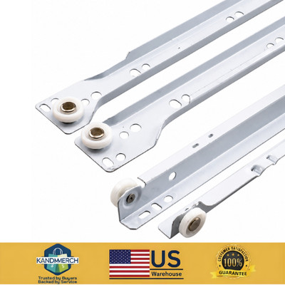 15-3/4'' Self Closing Drawer Slides Side Bottom Mount 1 Pair White