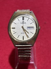 Lorus mens quartz day date gold tone watch