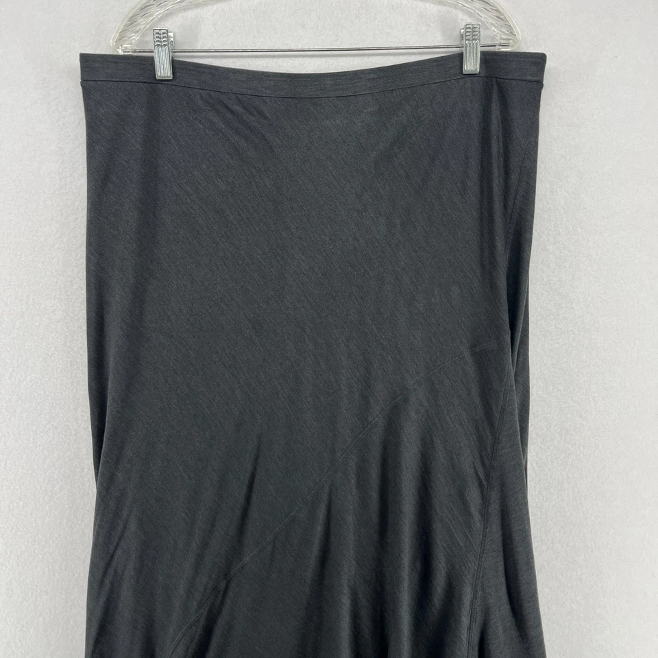 Falda EILEEN FISHER XL Seda Algodón Elástico Jersey Corte Sesgado Maxi Forrada Gris Foto 3 de 4