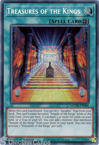 MZTM-EN006 Treasures of the Kings : Secret Rare 1st Edition Mint YuGiOh Card