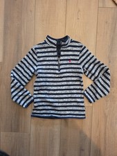 Boys Nautica Pull Over Sweater Quarter Zip Navy Blue Stripe Size 5