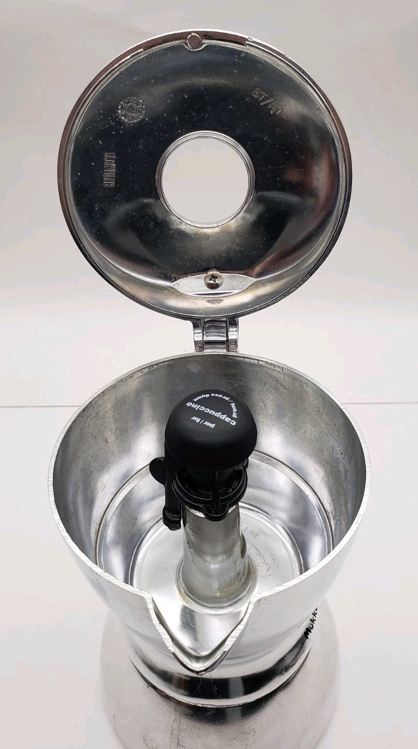 Bialetti Casa Italia Mukka Express Cappuccino Maker 2-Cup Stovetop Italy w/ Box