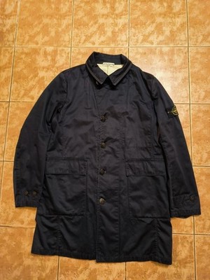 Stone Island Trench Coat Jacket 2009 Navy Blue XL Archive Made In Italy