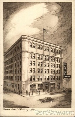 Urbana, Illinois IL Inman Hotel, Delia Brown, Mgr. 1941 Ann Arbor, MI Vintage
