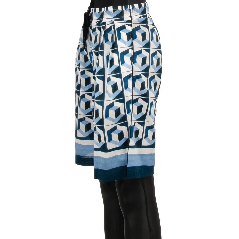 DOLCE & GABBANA Gio Ponti Design Shorts Bermudas Sudaderas Azul Blanco - Imagen 4 de 4