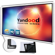 Foldable Projector Screen 100 inch with Lightweight Telescopic Pole Frame Wal...