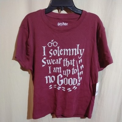 NWT Harry Potter I Solemnly Swear I Am Up to No Good Maroon XL 16/18 T-Shirt