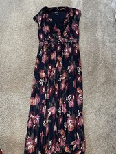 Isabel Maternity by Ingrid Isabel Navy Maxi Dress with Berry Floral Print