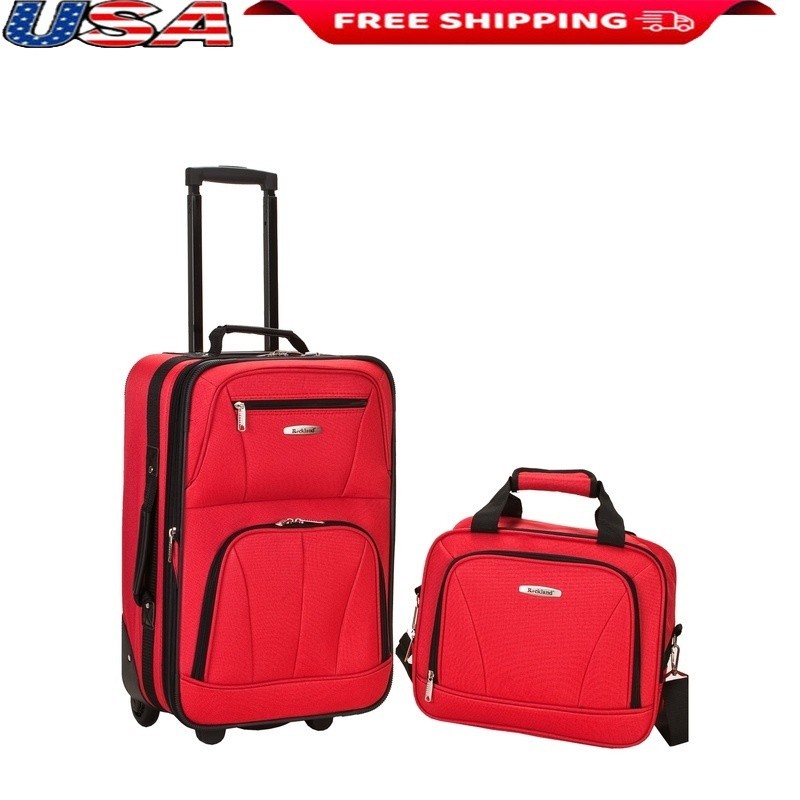 Set 2 Piece Carry-on Flight Tote Bag Ez-roll Wheels Us