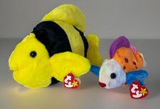 Ty 1998-99 Beanie Babies Large Bubbles  Small Lips Fish Plush Lot w/ Tags