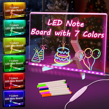 LED Note Board with 7 Colors Happy Birthday Gifts for Teens, 11.8"X7.9" Led Draw