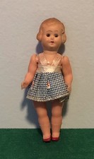 VTG 1930s Miniature Doll Italy 4" Celluloid Sleep Eyes Good Condition