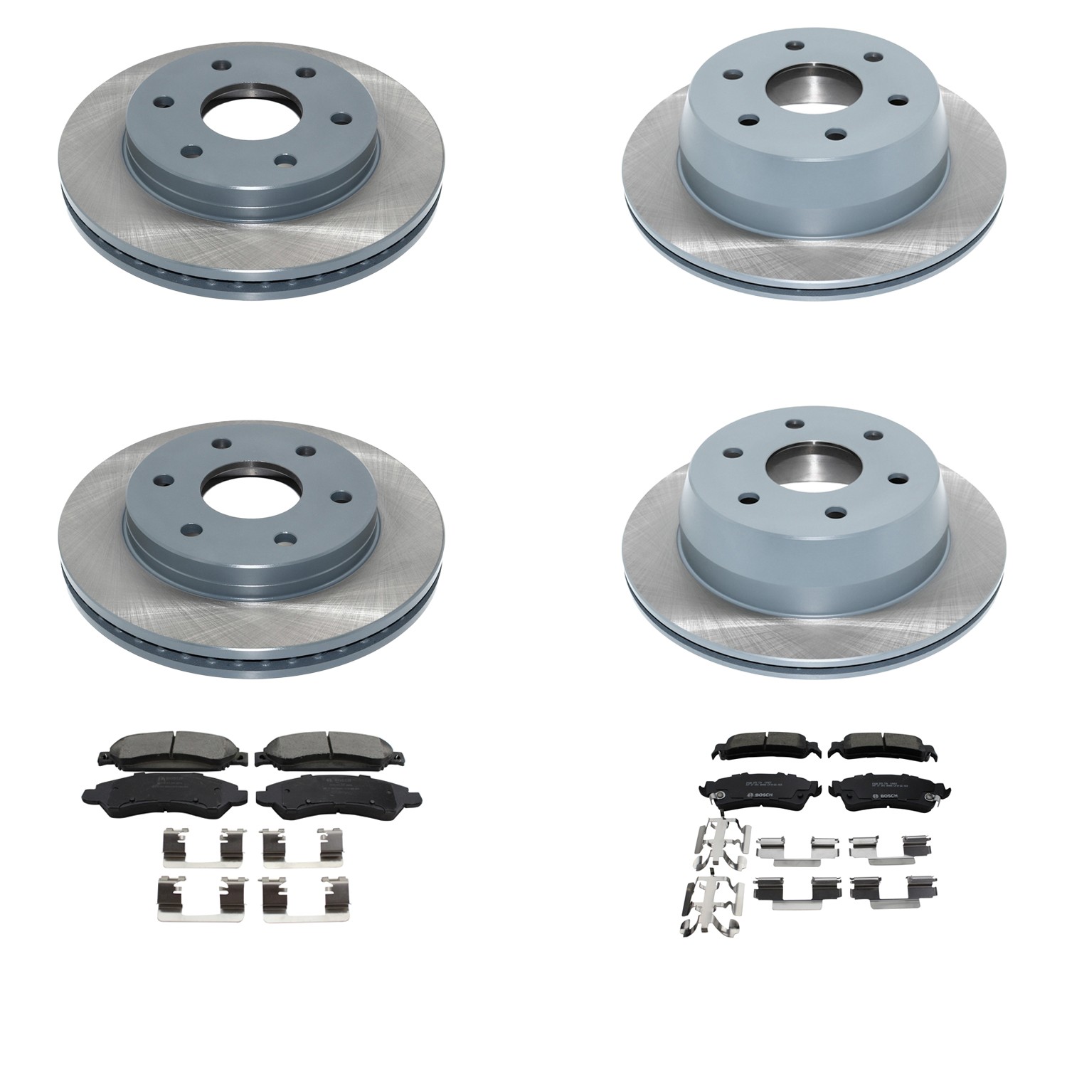 DuraGo Front Rear Rotor Bosch QuietCast Ceramic Brake Pad Kit for Silverado 1500