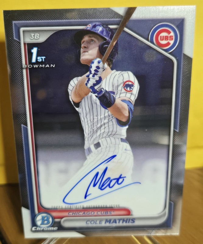 2024 Bowman Draft Chrome Cole Mathis Auto  New York  Mets 