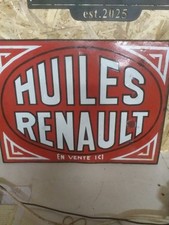 plaque émaillée huile renault