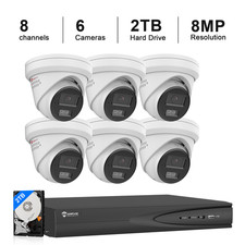 Anpviz 12MP 8CH NVR 8MP POE Two-Audio Security Camera System Outdoor Color Night