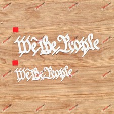 We The People Quote Words Vinyl Decal Sticker - 2 Pack White, 4 Inches, 6 Inc...