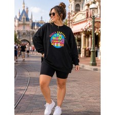 Disney Encanto Hola Casita Negro Gráfico Cuello Redondo Sudadera XXL Nueva