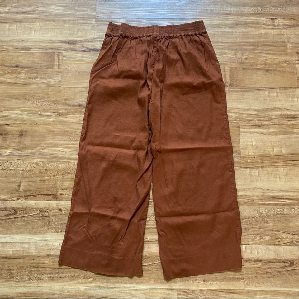 CABI M Cruise Crop Pant Sienna Brown Wide Leg Linen Blend 6478 Minimalist Preppy - Image 4 of 4