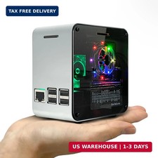 Raspberry Pi 3 Case, Aluminum Mini Tower Case with Cooling Fan and
