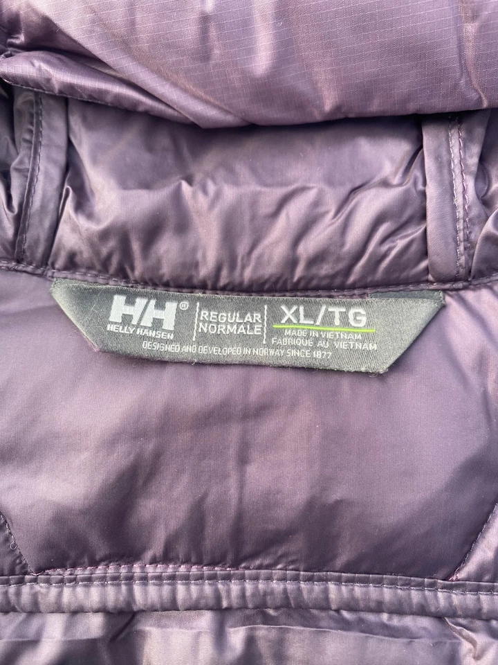 女式 Helly Hansen Verglas 连帽羽绒紫色 295 美元,尺寸:XL — 第 4/4 张图片