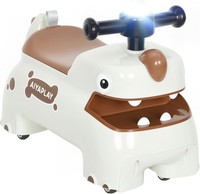 Kids Dinosaur Ride On Car Toddler Toy 18-36 Months Cream White Interactive Light