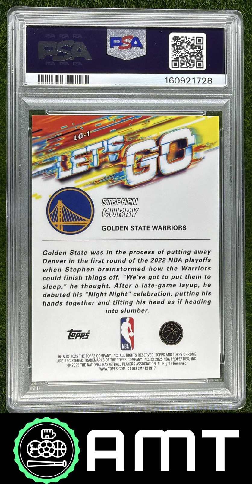 Stephen Curry PSA 9 2025-26 Topps Chrome Let's Go Warriors SSP 1728 view 2
