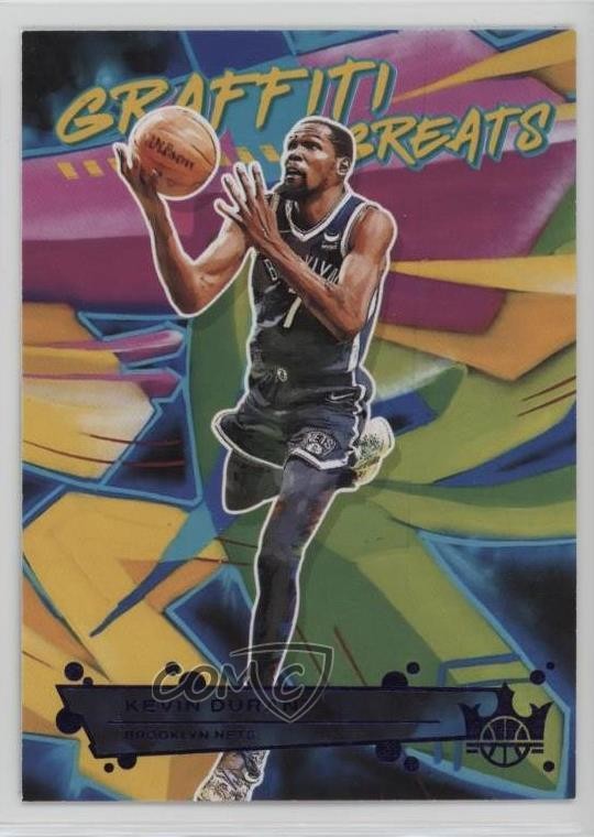 Kevin Durant #5 Basketball Cards 2021 Panini Court Kings Graffiti Greats trading card — raw and PSA graded price guide