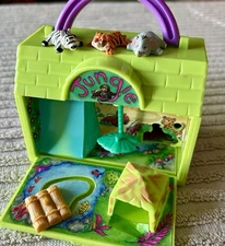 1990's Galoob Pound Puppy Jungle Park Micro Mini Playset Miniature All 3 Animals
