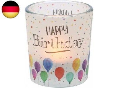 Windlichtglas mit Motiv auf Einer transparenten Banderole, inkl. 1 Teelicht,