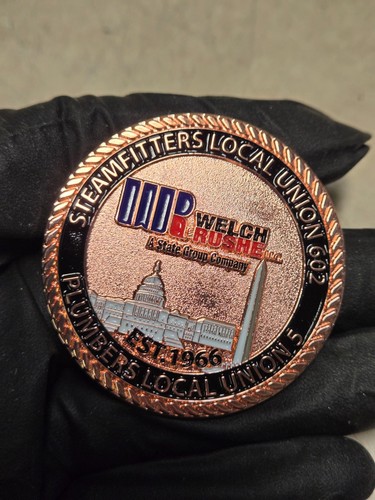 Welch Rushe Plumbers Local Union challenge coin The state group