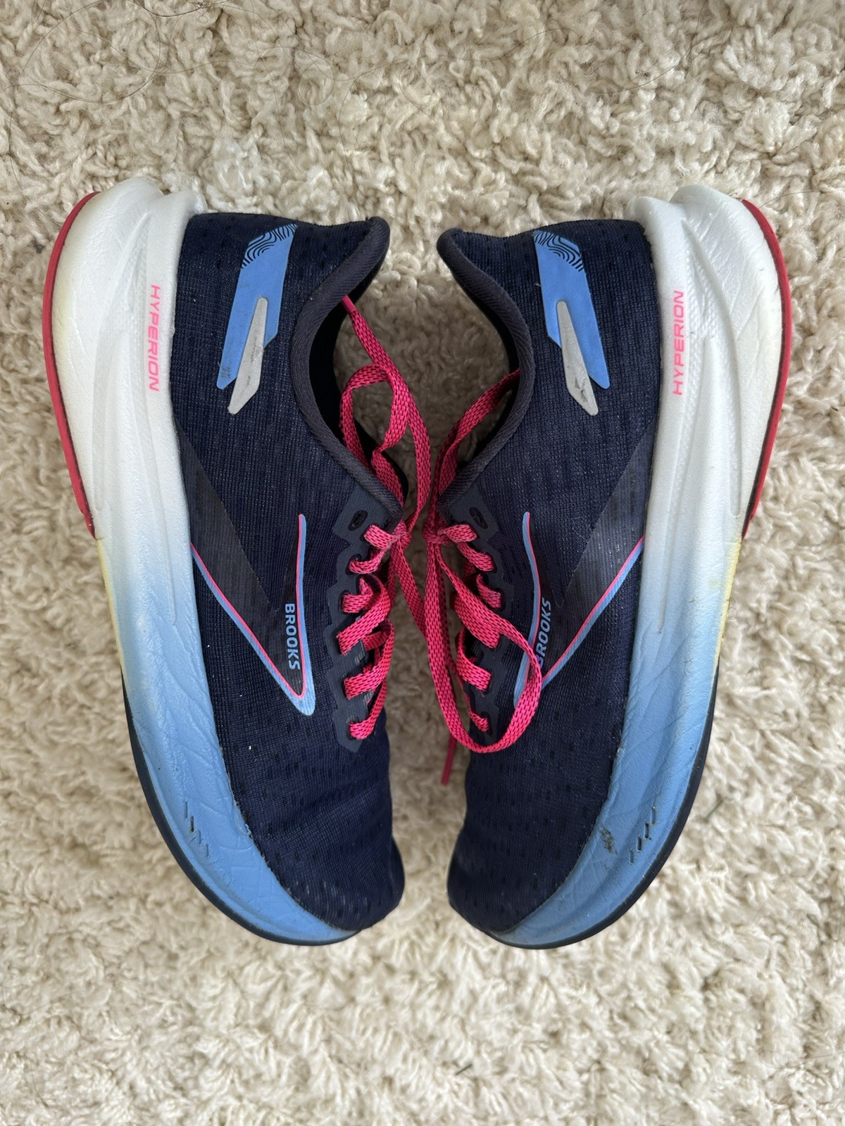 Brooks Womens Hyperion Tempo 9.5 Navy Pink Lightweight Running Walking Shoes thumbnail 7
