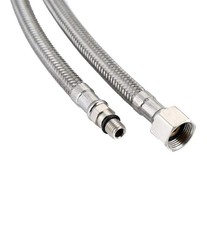 2Pcs 1/8"MIP X 3/8" Female Compression x 20" Faucet Connector Braided Stain...