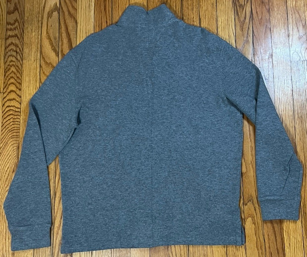 Maglione pullover vintage Polo Ralph Lauren grigio 1 4 zip verde pony uomo grande