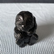 Rabbit Bunny Ornament Made From Coal.