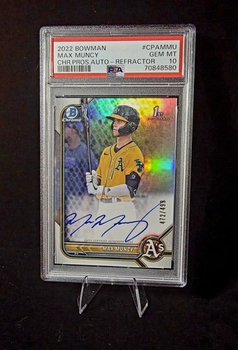 2022 Chrome Prospects Max Muncy Rookie Auto Refractor RC /499 Gem Mint PSA 10!