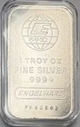1 Troy Ounce Engelhard Bar: 999+ Fine Silver - Rare ‘Tall E + MC’ - SN PV80841
