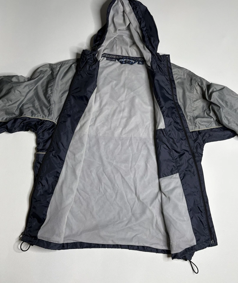 Chaqueta cortavientos vintage cuadrangular Y2K bloque de color patín XL Foto 4 de 4