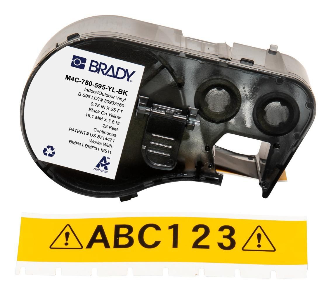 Brady M4C-750-595-YL-BK BMP41/BMP51/BMP53/M511 Label