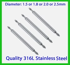 4x Quality Watch Spring Bar 316L Stainless Steel -Diameter 1.5--2.5mm