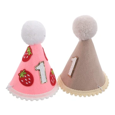 2 Pcs Chapeau De Fete Fête Accessoire Photo D'anniversaire Décoratif - Photo 1/4