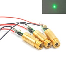 3pcs 532nm 20mW Focus Dot Green Laser Module Stable Output 12x35mm Brass