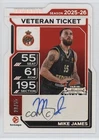 2025-26 Panini Contenders EuroLeague Veteran Ticket Stub 20/55 Mike James Auto