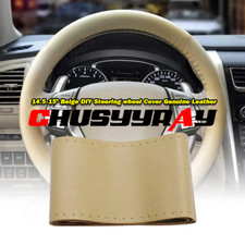 Diy Car Steering Wheel Cover Leather Anti-slip 1538cm Dia Beige Diy Car Steering Wheel Cover Leather Anti-slip 1538cm Dia Beige