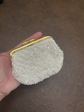 Vintage Beaded Coin Kisslock Wallet Mini Purse Handmade