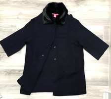 Catherine Malandrino Womens Viscose/ poly 3/4 Length Coat Black Size S Small