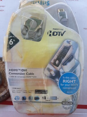 Philips HDTV HDMI - DVI Video Conversion Cable Satellite DVD 6 ft M62815