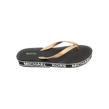 Michael Kors Platform Flip Flops, Gold/Brown, Size 7
