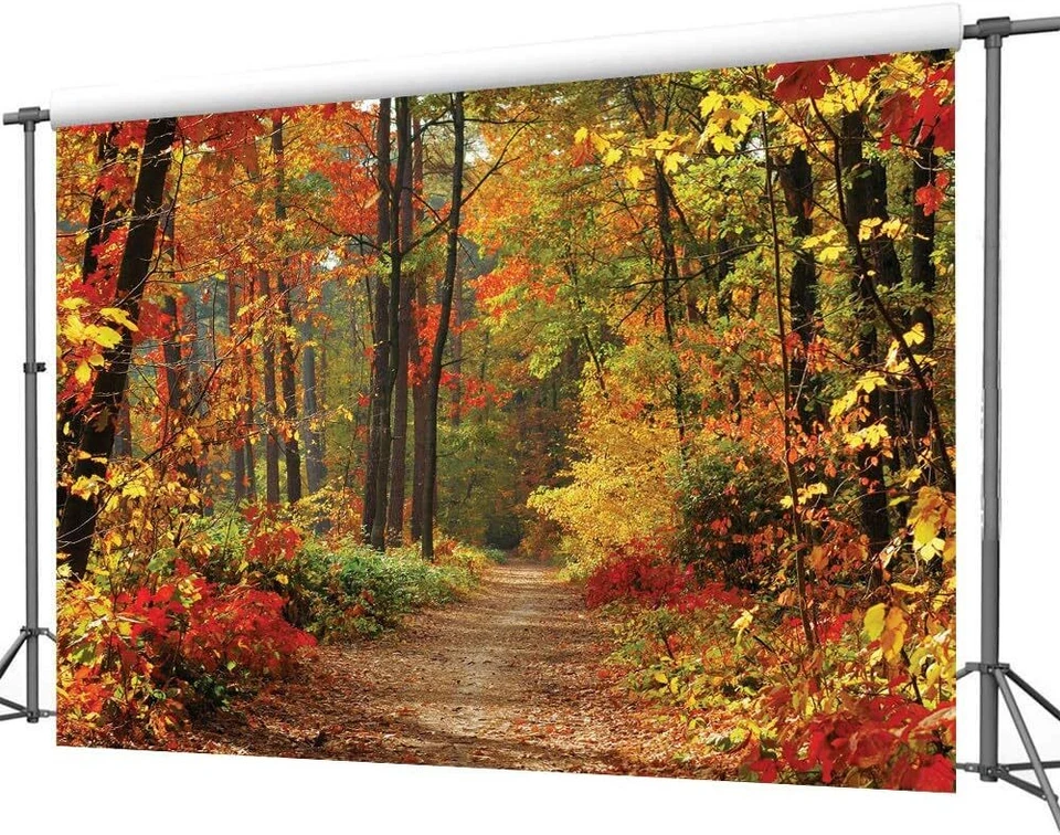 Telón de fondo de vinilo amarillo de 7x5 pies para fotografía otoño bodas eventos familiares Foto 4 de 4