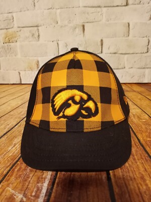 Women's New Era Fit University of Iowa Hawkeyes Plaid Hat/Cap Black  Embroidered